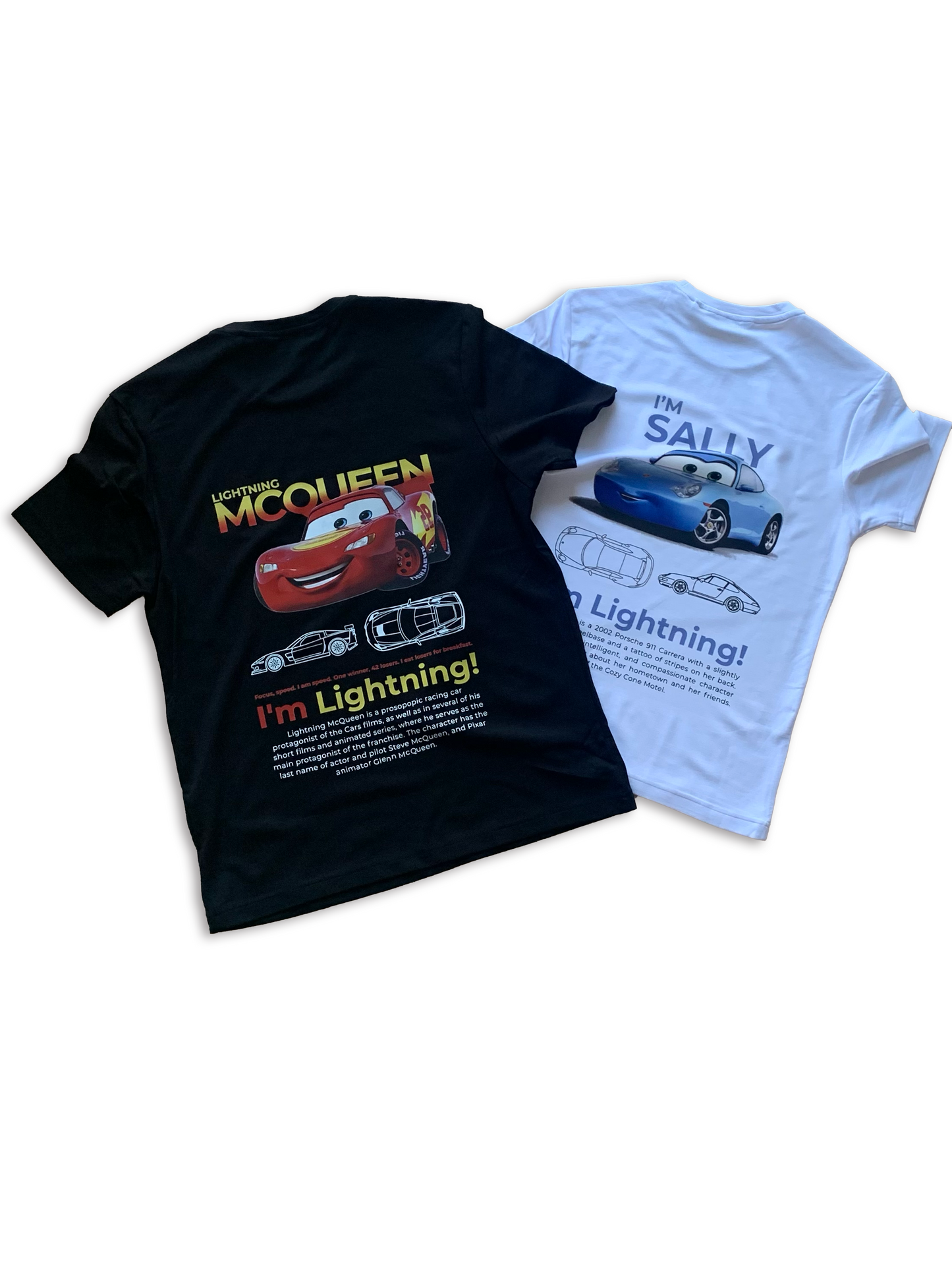 Camisetas personalizadas de Rayo McQueen y Sally