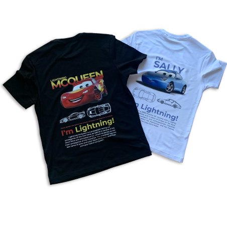 Camisetas personalizadas de Rayo McQueen y Sally